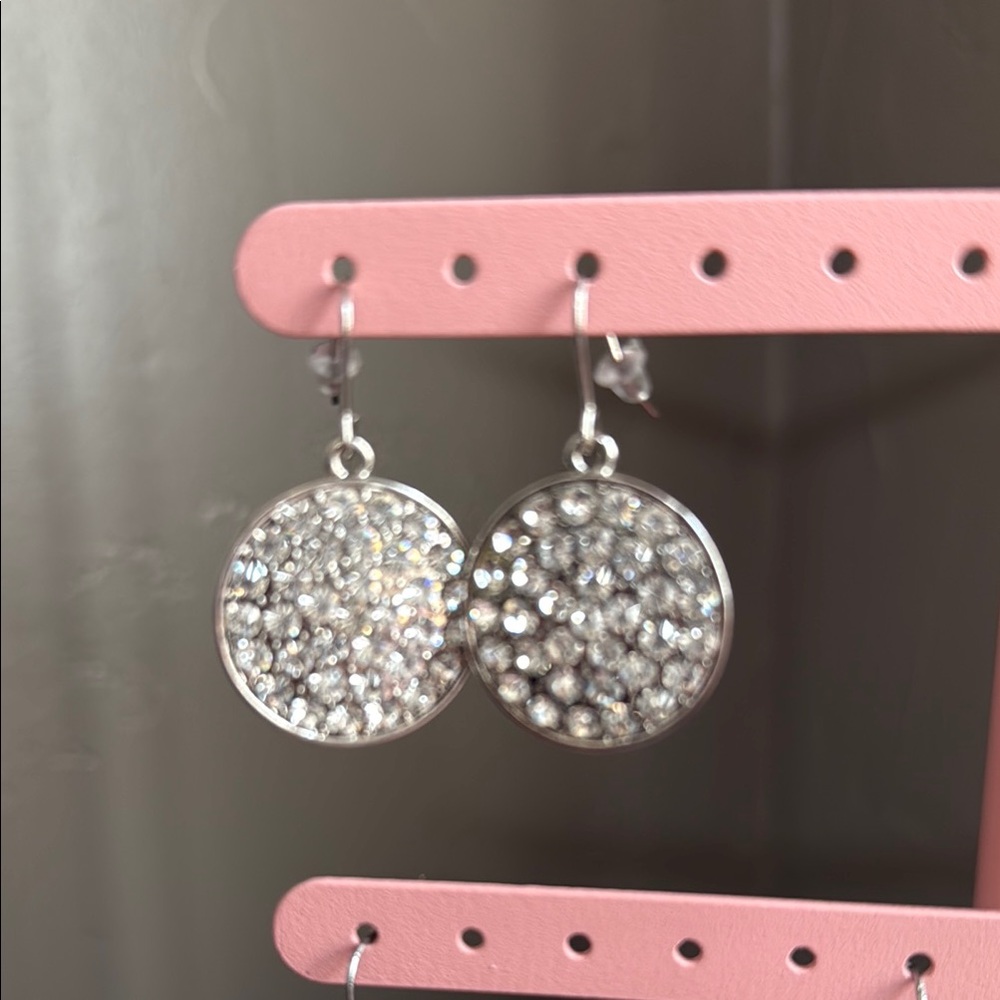 Elegant Silver Crystal Earrings